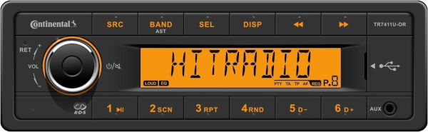Työkoneradio USB ja AUX liitännöillä, Continental