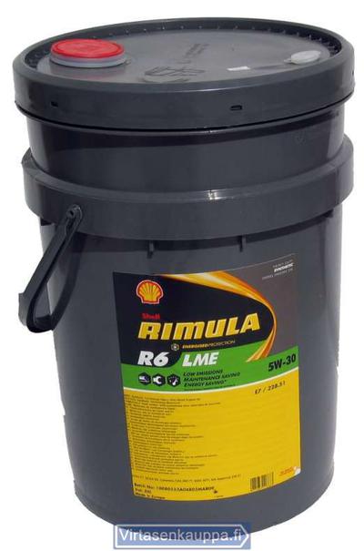 Shell Rimula R6 LME 5W-30 - Shell Rimula R6 LME 5W-30 20L