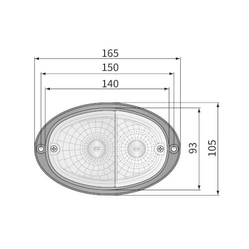 Takavalo 165X105MM 12V Valtra vilkku/parkki/jarru