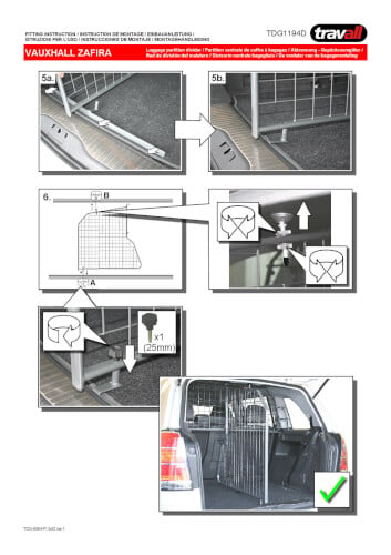 Tilanjakaja - Opel Zafira (2005-2014), Travall