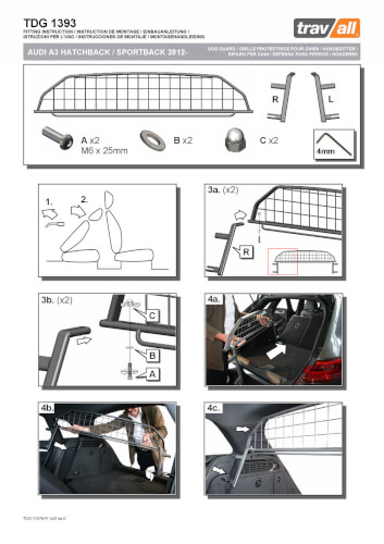 Koiraverkko autoon - Audi A3 / S3 (2012-2020), Travall