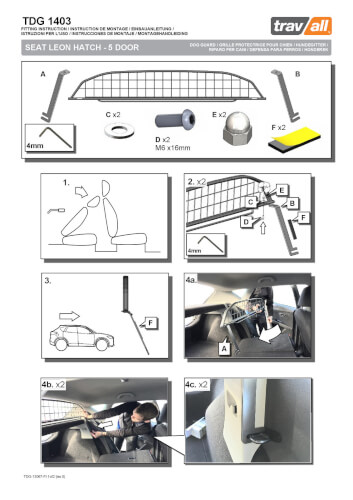 Koiraverkko autoon - Seat Leon hatchback (2012-2020), Travall