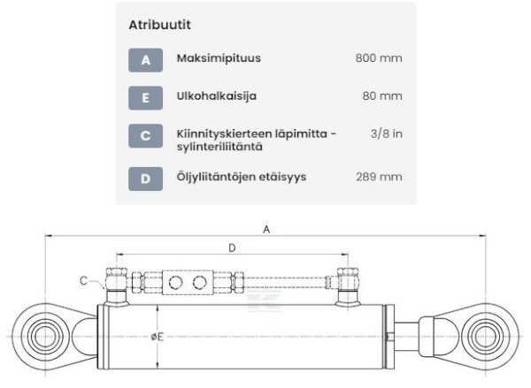 Hydraulinen työntövarsi TEN/TEV 550-800 mm CAT 2/2, Kramp