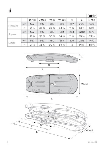 Suksiboksi Vector M, musta, Thule