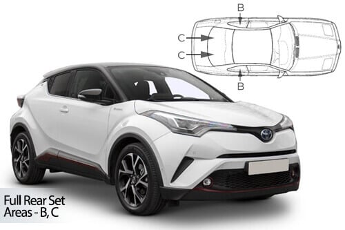 Häikäisysuojasarja Toyota C-HR, 5 ovinen (2017➟), Car Shades