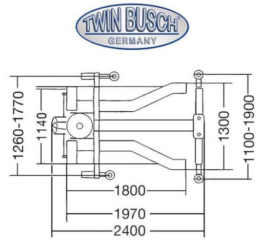 Siirrett&auml;v&auml; pilarinostin 2500 kg, Twin Busch