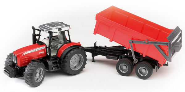 Lelu Traktori Massey Ferguson 7480 perävaunulla (1:16), Bruder