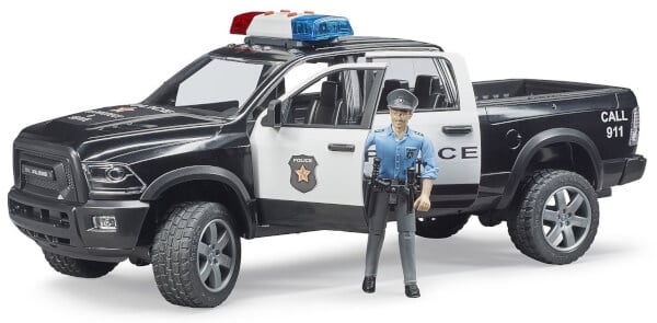 Lelu Poliisiauto Dodge RAM 2500 ja poliisi (1:16), Bruder