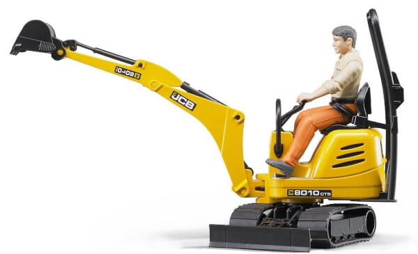 Lelu Minikaivuri JCB 8010 CTS ja kuljettaja (1:16), Bruder