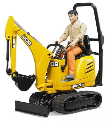 Lelu Minikaivuri JCB 8010 CTS ja kuljettaja (1:16), Bruder