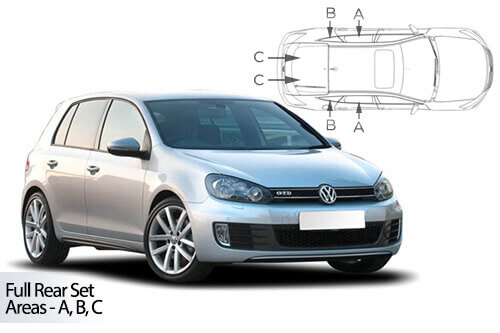 H&auml;ik&auml;isysuojasarja Volkswagen Golf MK6, 5 ovinen (2009-2012), Car Shades