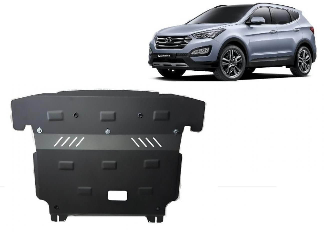 Pohjapanssari moottorille Hyundai Santa Fe (2012-2018), terästä