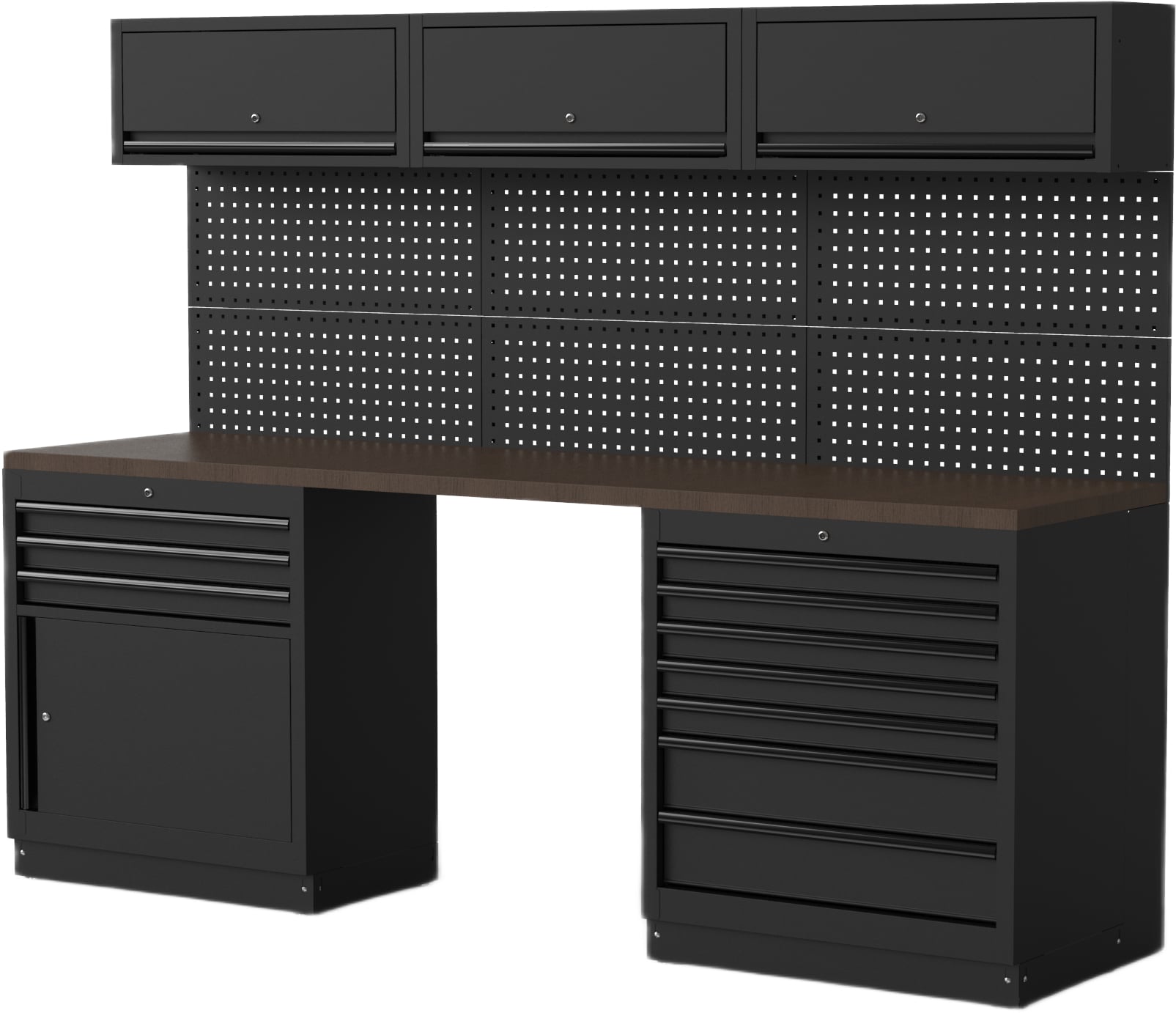 Kalustekokonaisuus 2588 x 726 mm, Boxo Mattamustat vetimet