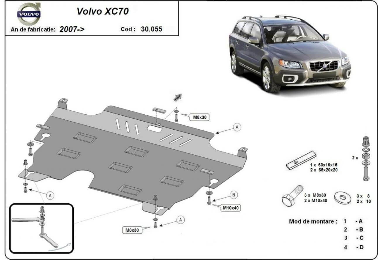 Cache Moyeu Pour Volvo XC70 (2007-2016) - 4 Pièces, Diamètre 64 Mm, étanche Et Antirouille - Accessoire Jante - 10