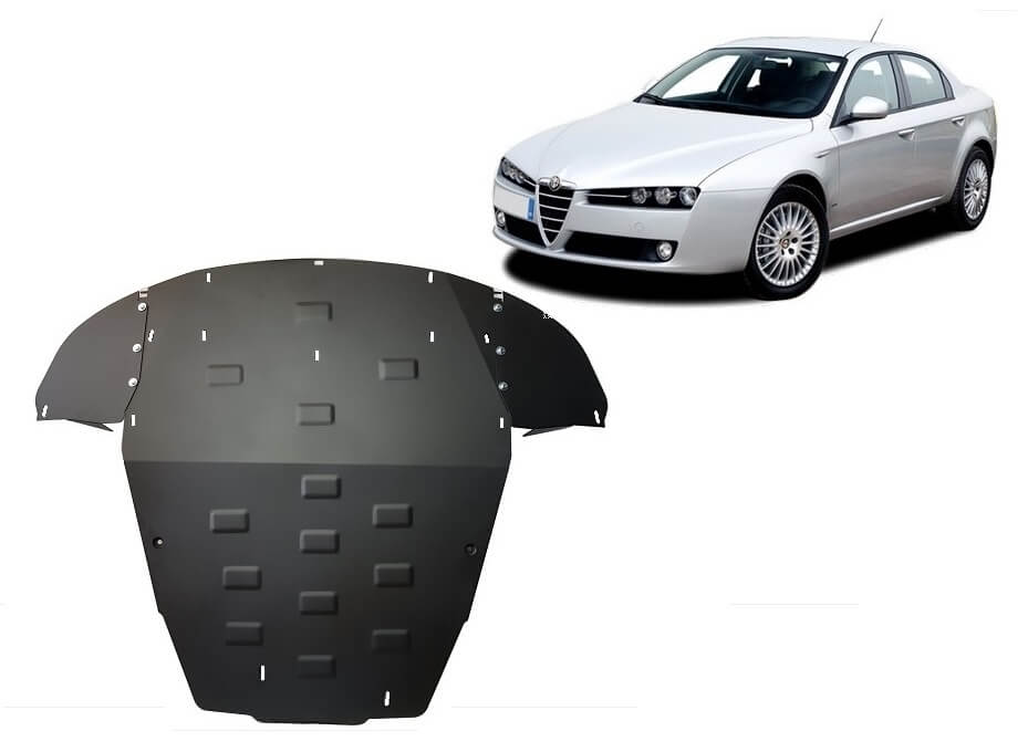 Pohjapanssari Alfa Romeo 159 (2004-2011), moottori, vaihdelaatikko, jäähdytin, etupuskuri, terästä