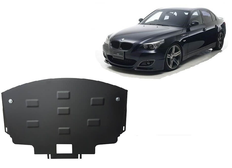 Pohjapanssari BMW 5-Sarja E60/E61 (2003-2010), jäähdytin, etupuskuri, terästä