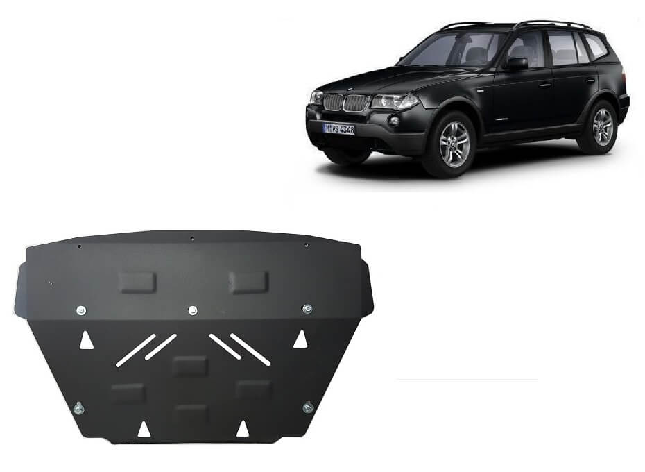 Pohjapanssari BMW X3 E83 (2003-2010), jäähdytin, etupuskuri, terästä