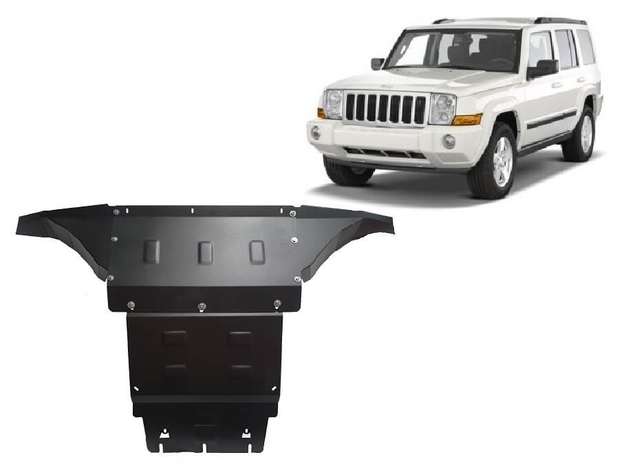 Pohjapanssari Jeep Commander (2005-2010), moottori, jäähdytin, terästä