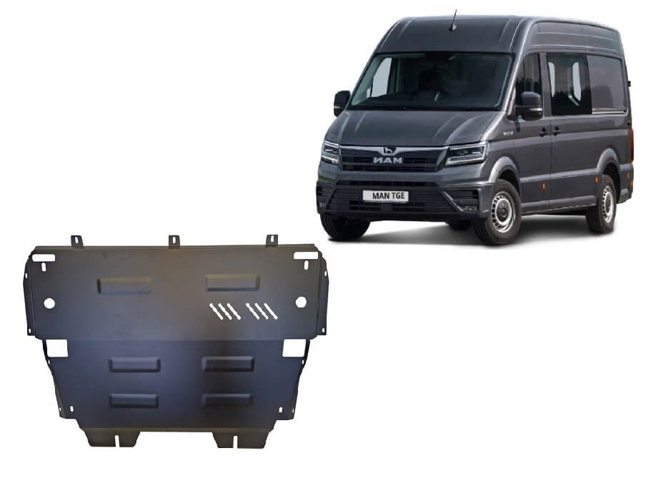 Pohjapanssari MAN Tge (2017➟), moottori, vaihdelaatikko, jäähdytin, terästä