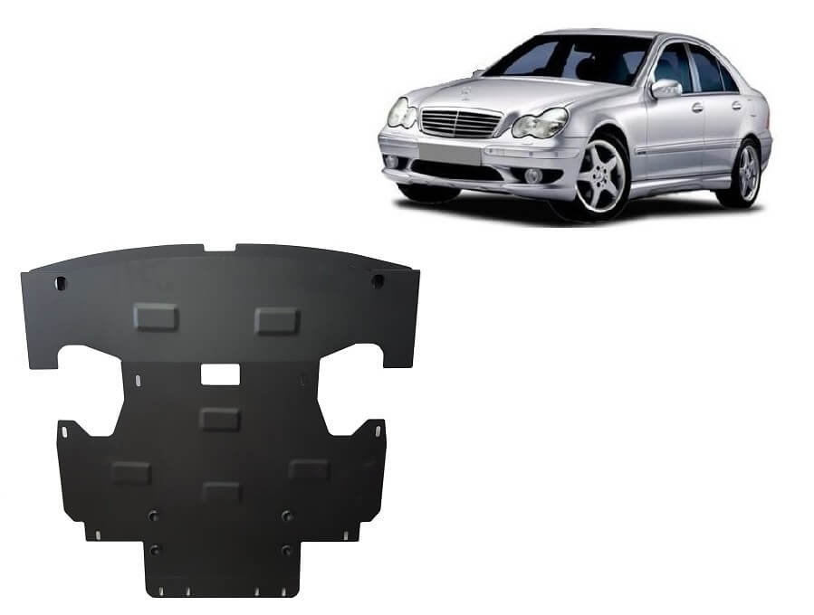 Pohjapanssari Mercedes-Benz C-Sarja (2000-2007), moottori, jäähdytin, terästä