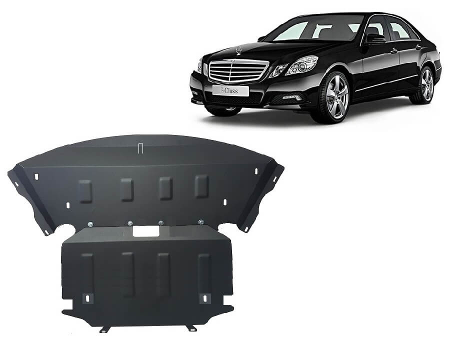 Pohjapanssari Mercedes-Benz E-Sarja (2009-2016), moottori, jäähdytin, etupuskuri, terästä