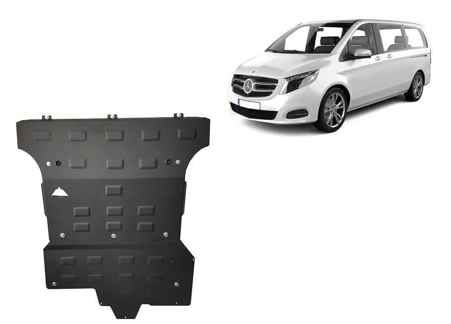Pohjapanssari Mercedes-Benz Vito 2,2 D 4x4 (2020➟), moottori, vaihdelaatikko, jäähdytin, EGR, Start-Stop-järjestelmä, terästä