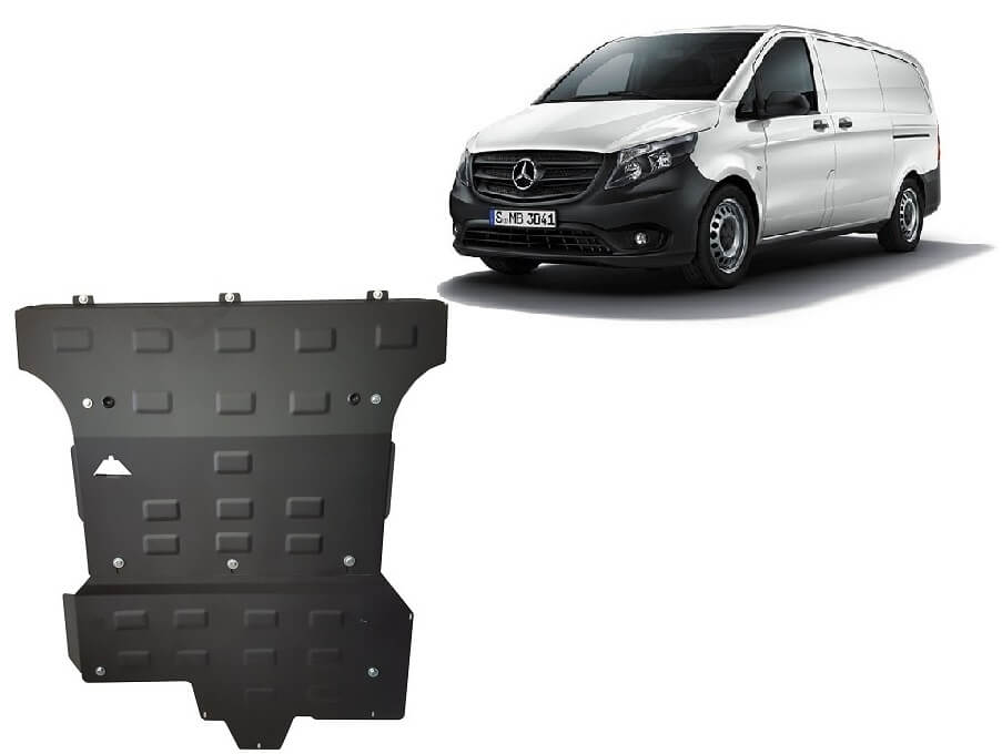 Pohjapanssari Mercedes-Benz Viano (2014-2020), moottori, vaihdelaatikko, jäähdytin, EGR, Start-Stop-järjestelmä, terästä