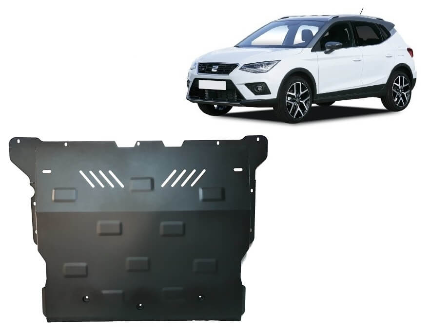 Pohjapanssari Seat Arona (2017➟), moottori, vaihdelaatikko, jäähdytin, etupuskuri, DPF , hiukkassuodatin, terästä