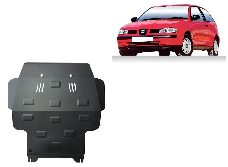 Pohjapanssari Seat Ibiza (1993-2002), moottori, vaihdelaatikko, jäähdytin, etupuskuri, terästä