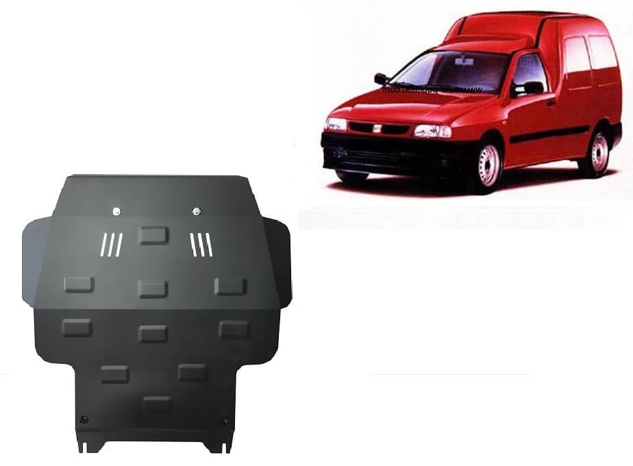 Pohjapanssari Seat Inca (1995-2002), moottori, vaihdelaatikko, jäähdytin, etupuskuri, terästä