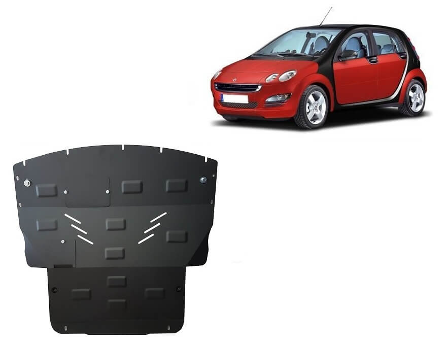 Pohjapanssari Smart FourFour bensa (2004-2006), moottori, vaihdelaatikko, terästä