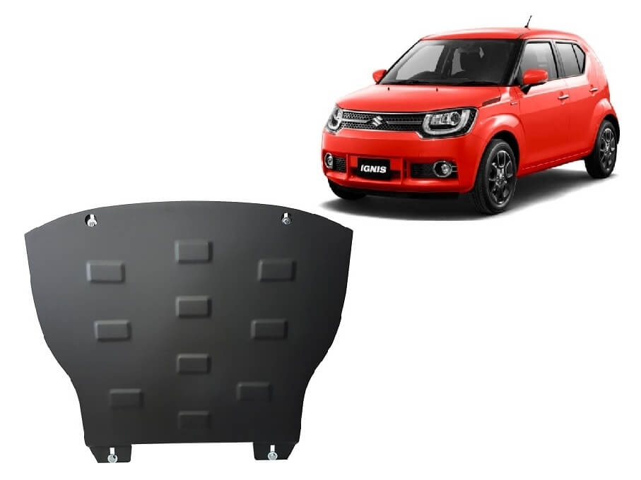 Pohjapanssari Suzuki Ignis (2016➟), moottori, vaihdelaatikko, jäähdytin, etupuskuri, terästä