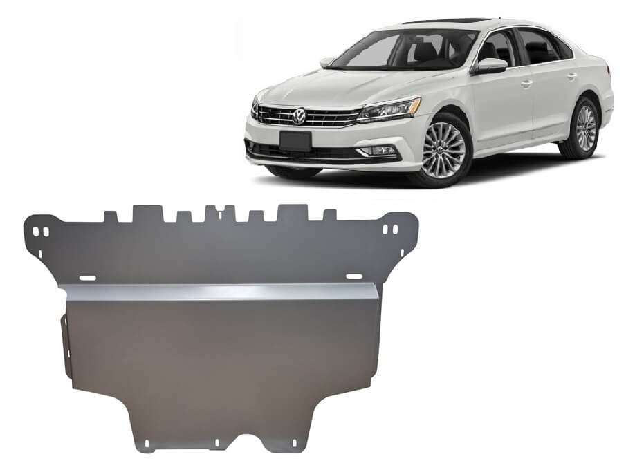 Pohjapanssari Volkswagen Passat (2014-2023), moottori, vaihdelaatikko, jäähdytin, etupuskuri, alumiinia