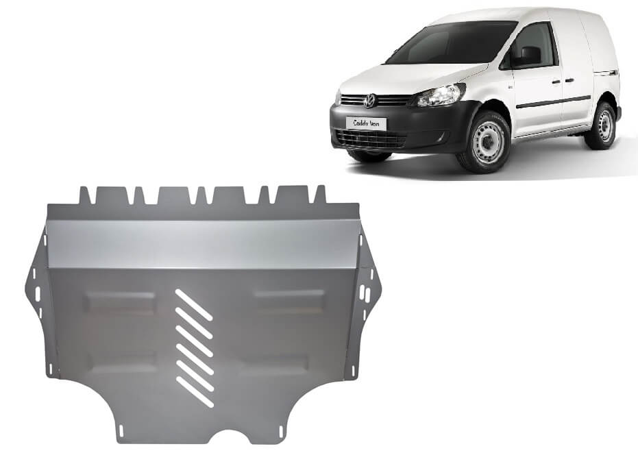 Pohjapanssari Volkswagen Caddy (2011-2020), moottori, vaihdelaatikko, jäähdytin, alumiinia
