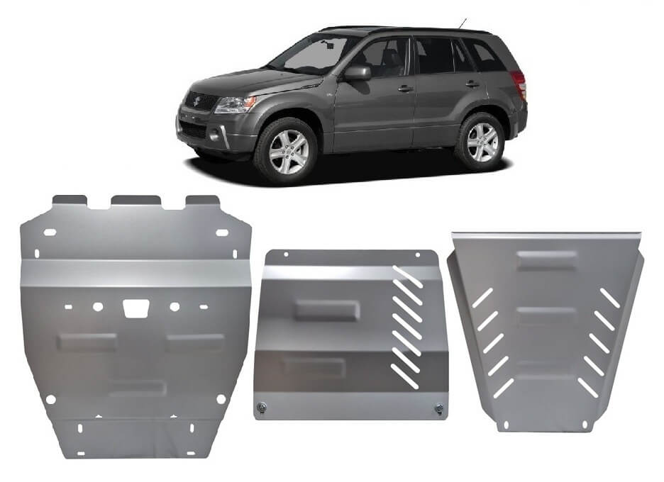 Pohjapanssari Suzuki Grand Vitara (2005-2019), moottori, vaihdelaatikko, jakovaihteisto, jäähdytin, alumiinia