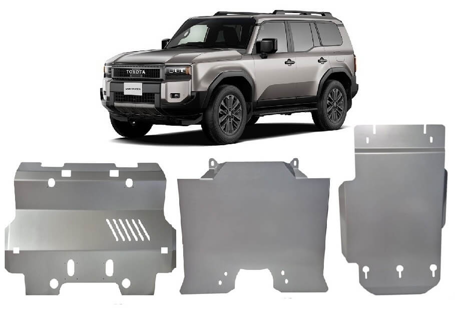 Pohjapanssari Toyota Land Cruiser (2024➟), moottori, vaihdelaatikko, jäähdytin, jakovaihteisto, alumiinia