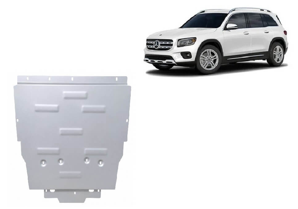 Pohjapanssari Mercedes-Benz GLB (2020➟), moottori, vaihdelaatikko, jäähdytin, alumiinia
