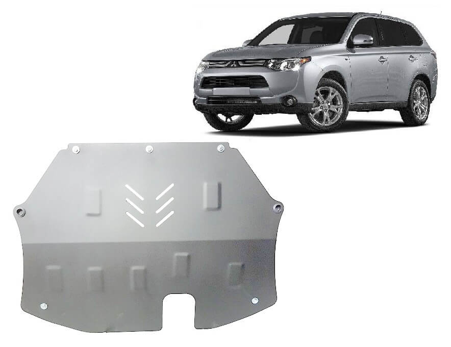 Pohjapanssari Mitsubishi Outlander (2012-2021), moottori, vaihdelaatikko, alumiinia