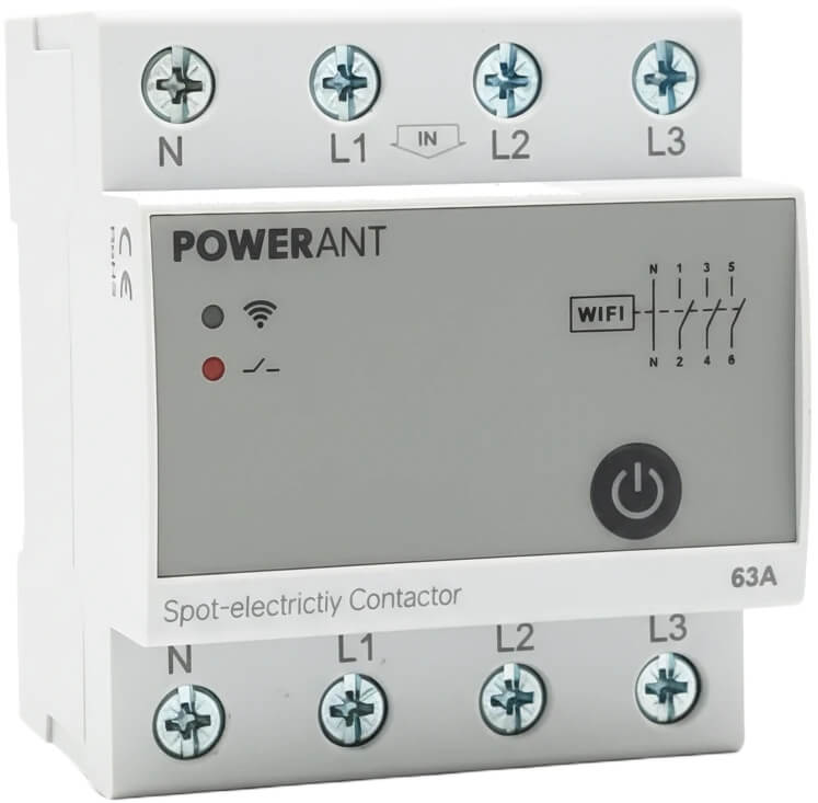 Pörssisähkökytkin DIN-kiskoon 63 A, Powerant