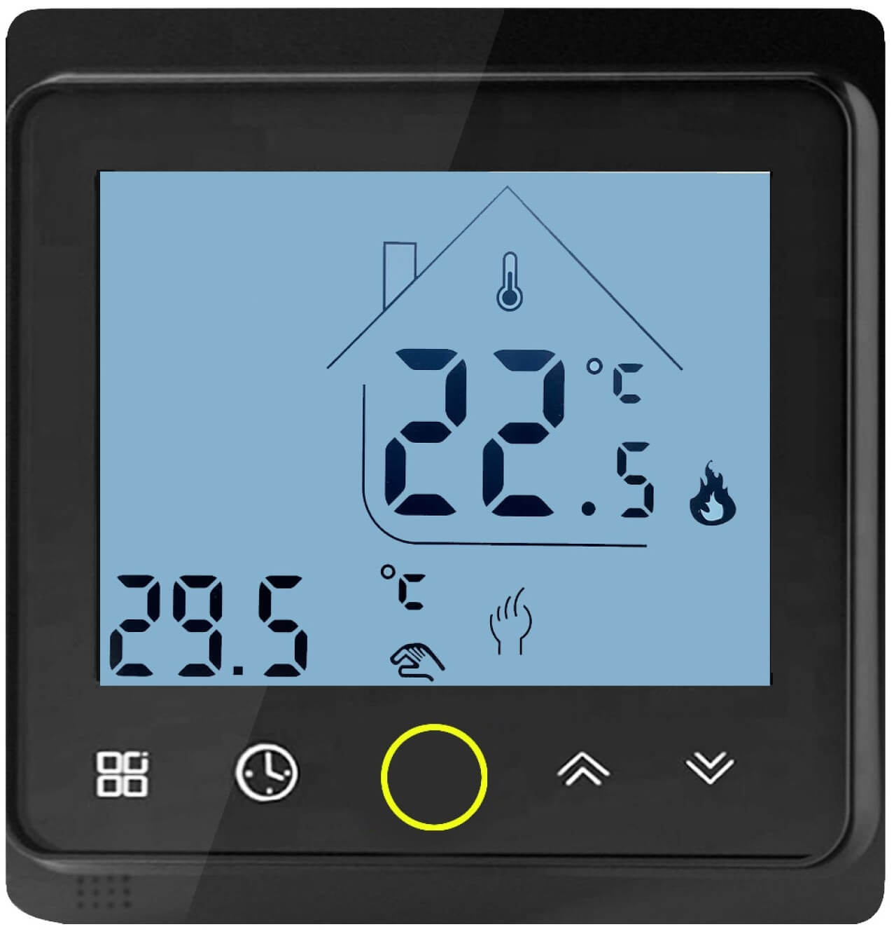 Yhdistelmätermostaatti digitaalinen, musta, Båden