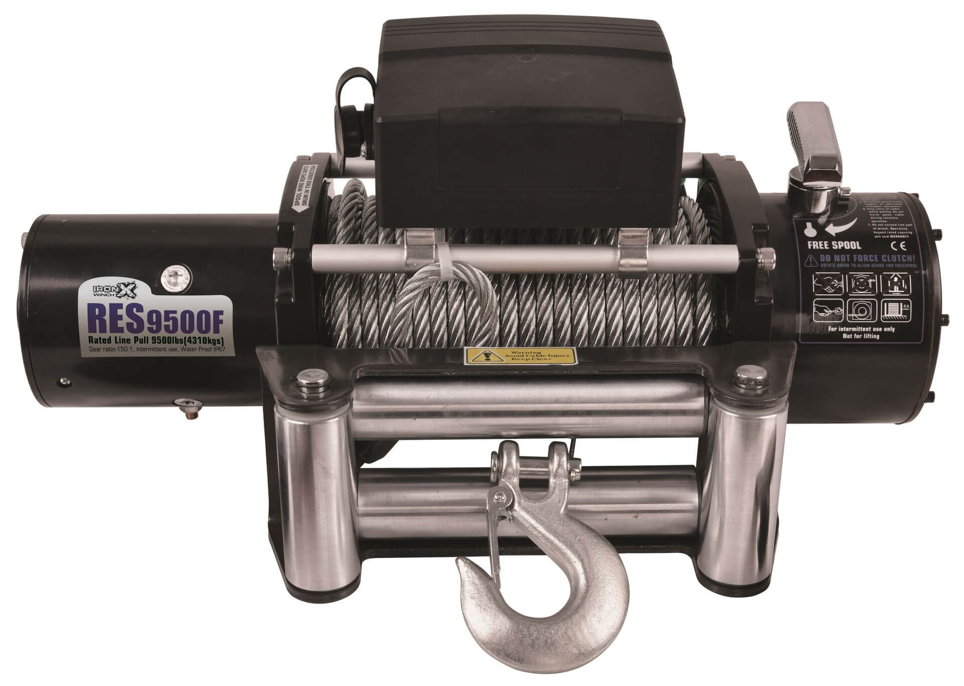 Sähkövinssi vaijerilla 12 V / 4313 kg, Ironx