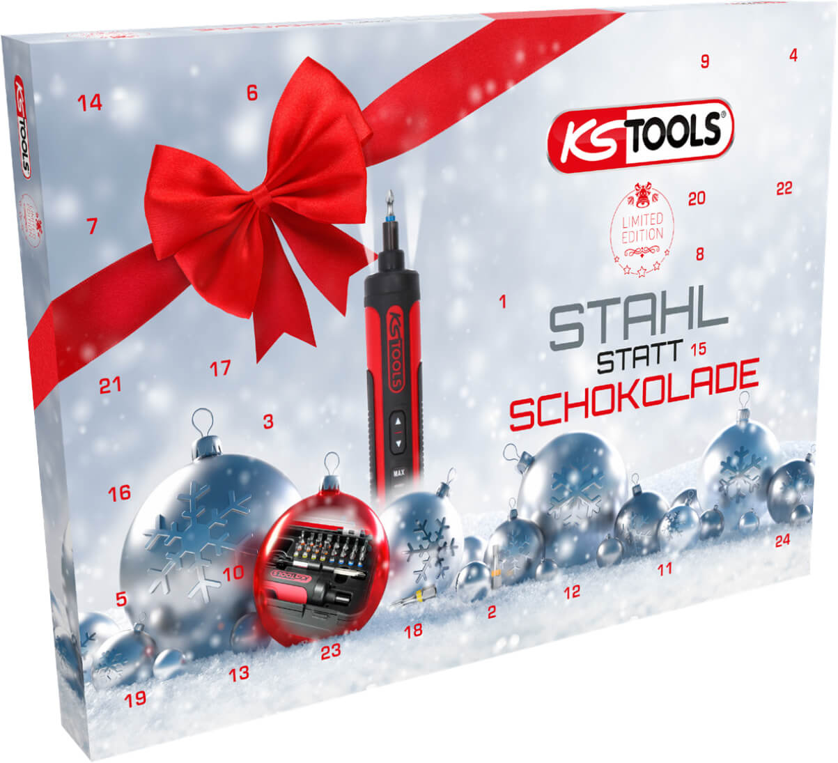 Akkuruuvinväännin ja kärkisarja joulukalenteri, KS-Tools