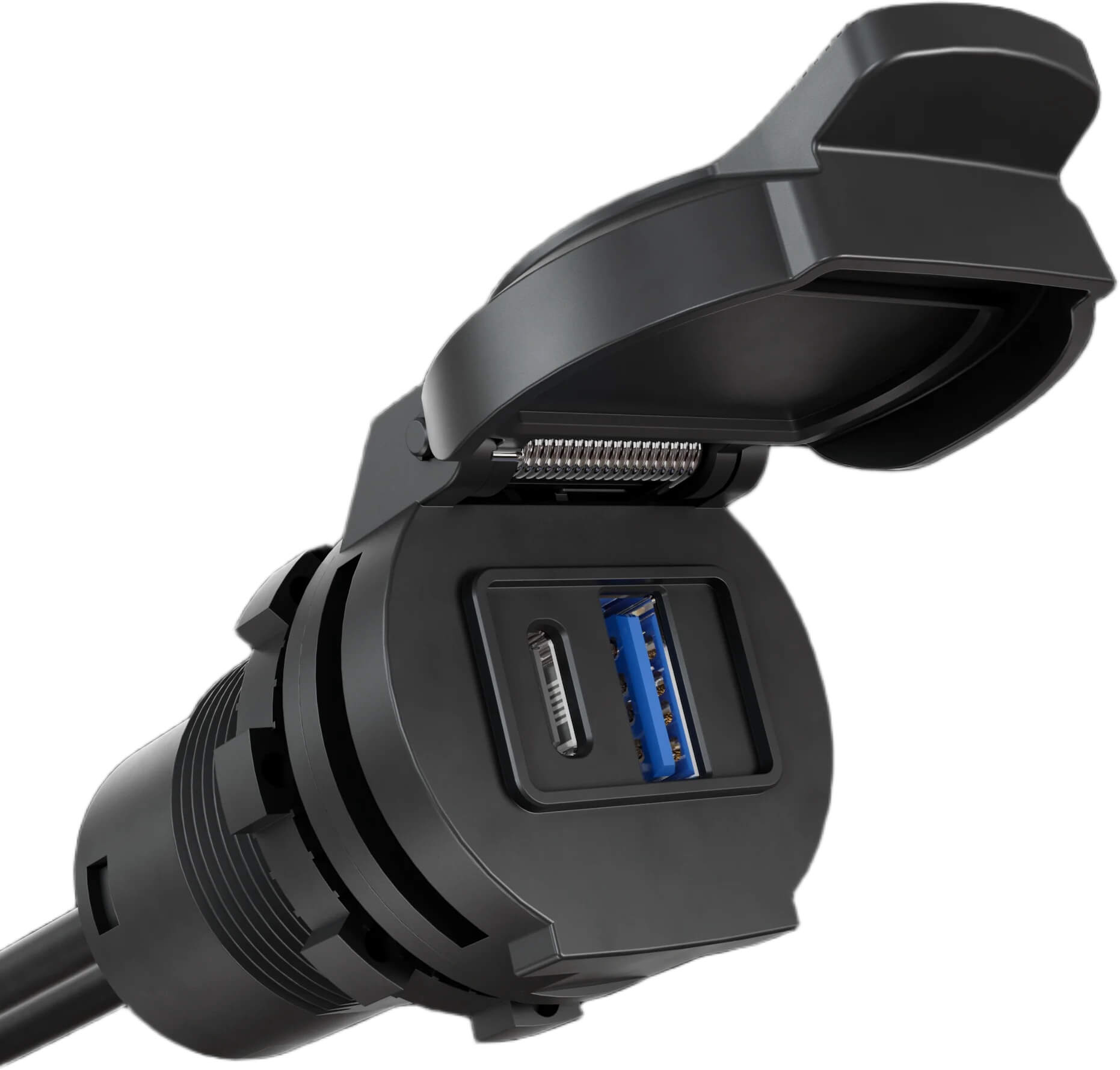Pinta-asennettava USB-C/A laturi 6/30 W, AquaAmp