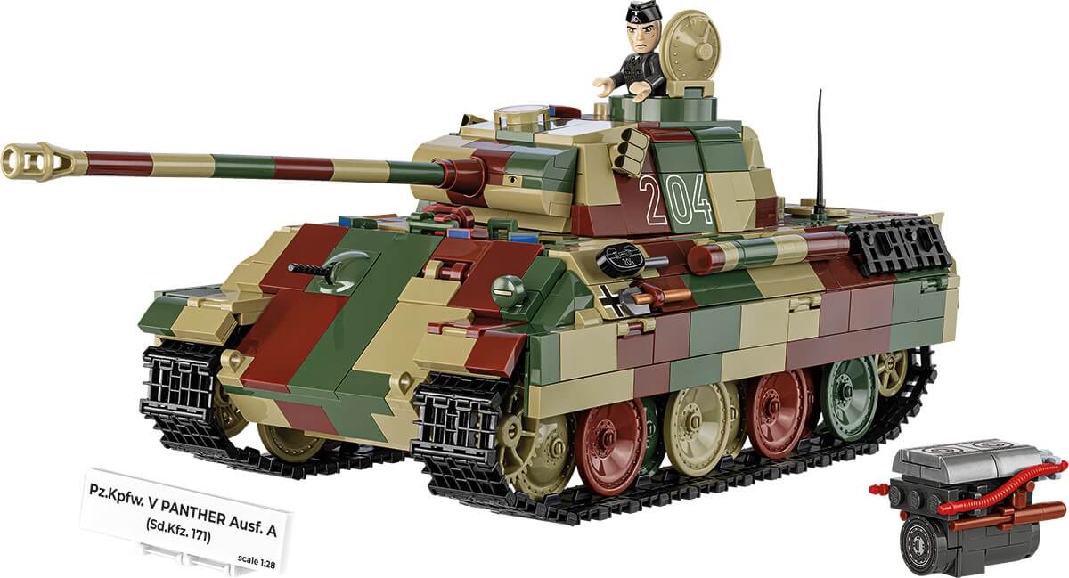 Koottava PzKpfw V Panther Ausf. A -taistelupanssarivaunu, 1152 osaa, Cobi