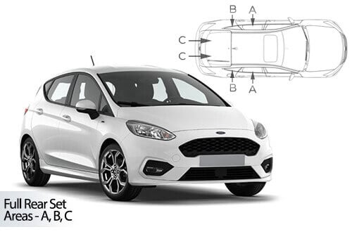Häikäisysuojasarja Ford Fiesta, 5 ovinen (2017➟), Car Shades