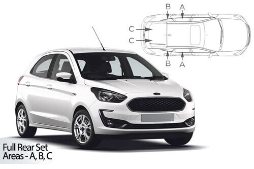 Häikäisysuojasarja Ford Ka, 5 ovinen (2016➟), Car Shades