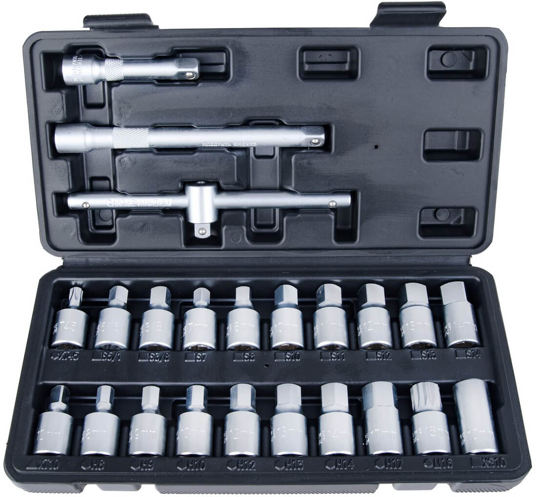 Öljytulpan avainsarja 23-osainen, Geko