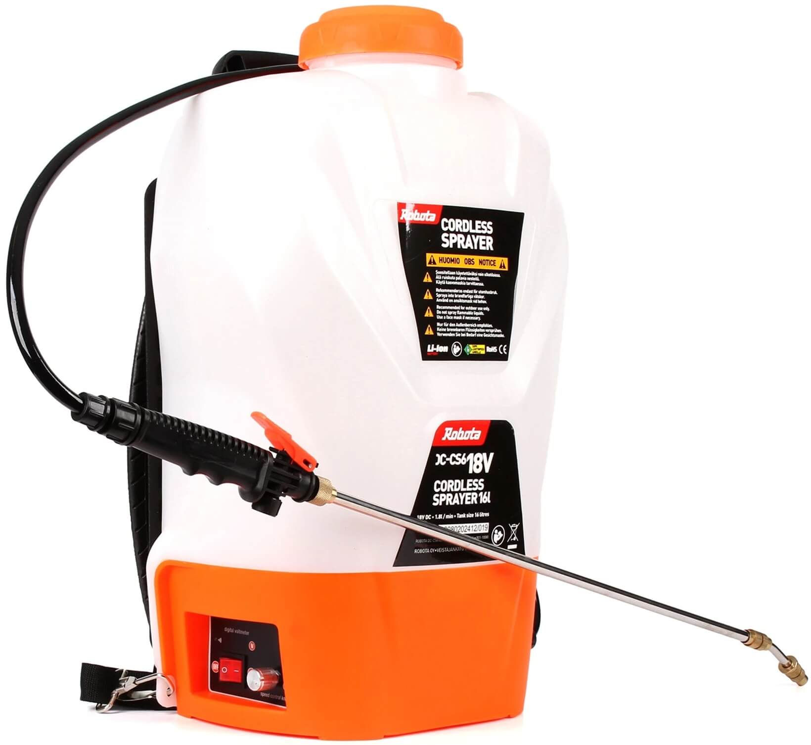 Akkureppuruisku 16 l, 18 V, Robota