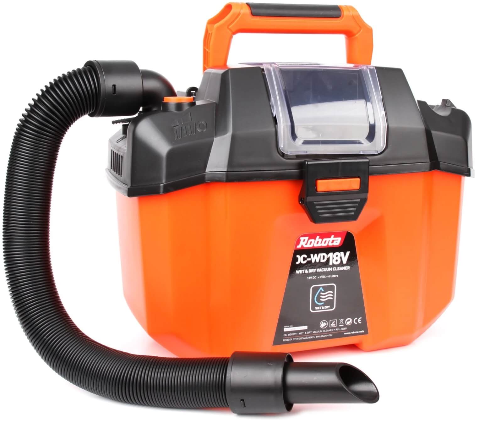 Akkutoiminen märkä- ja kuivaimuri 18 V, Robota