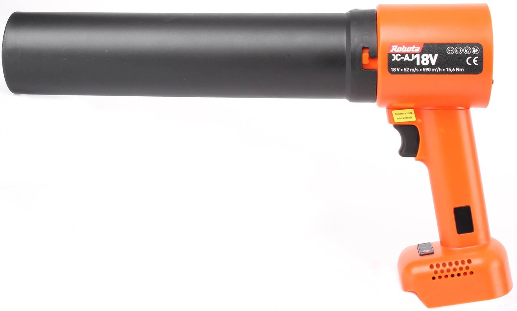 Akkuturbopuhallin Turboblade 18 V, Robota